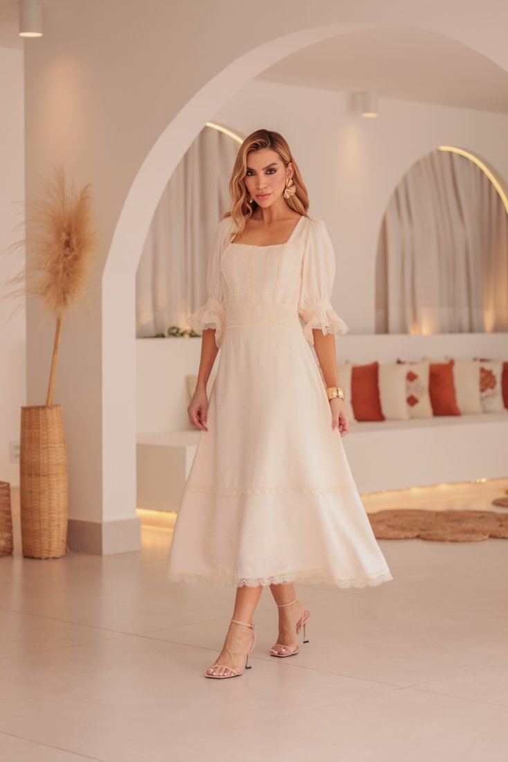 Vestido Midi Poliana Vanila