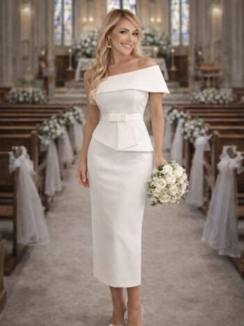 Vestido Midi Off White Ashley