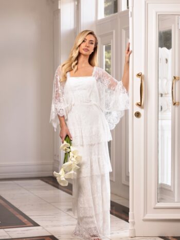 Vestido Longo Jasmim Renda Chantilly Francesa