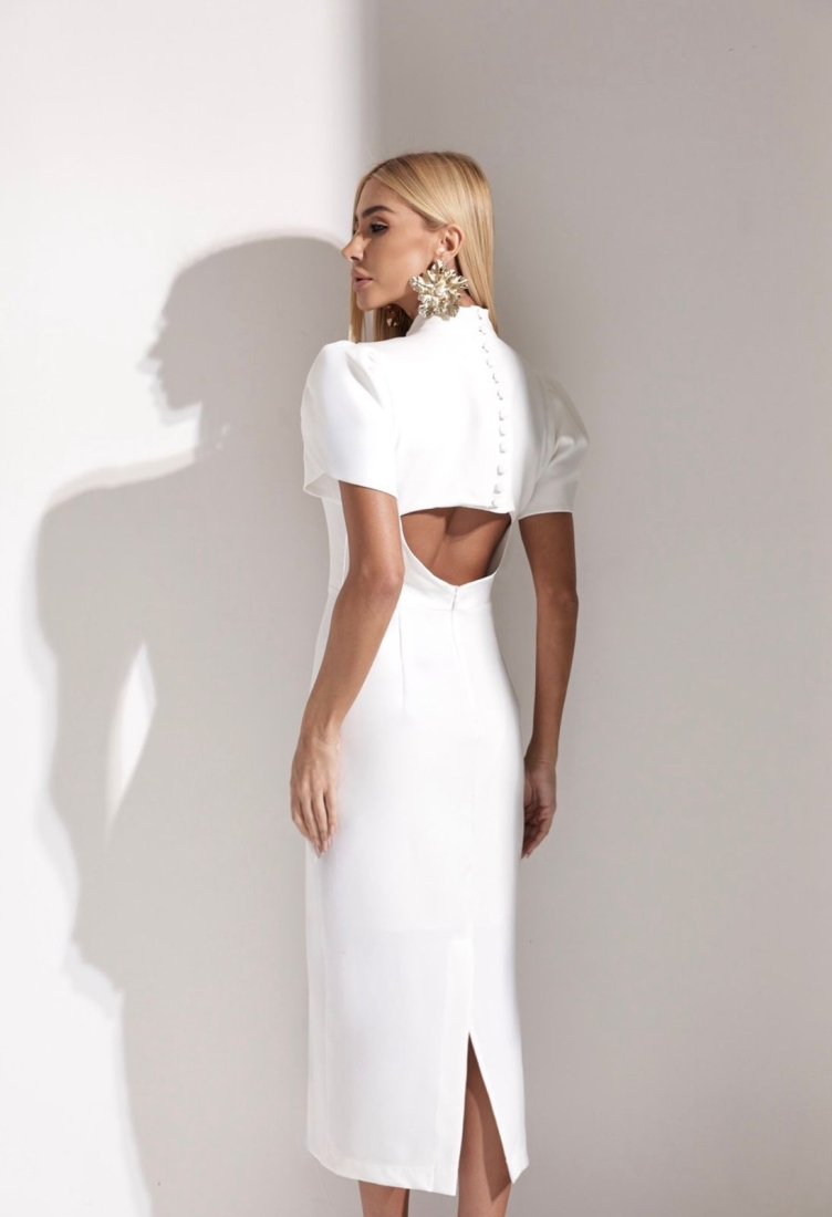 Vestido Midi Alfaiataria Premium Off White - Imagem 2