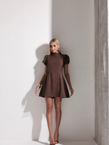 Vestido Curto Chloé Alfaiataria Marrom