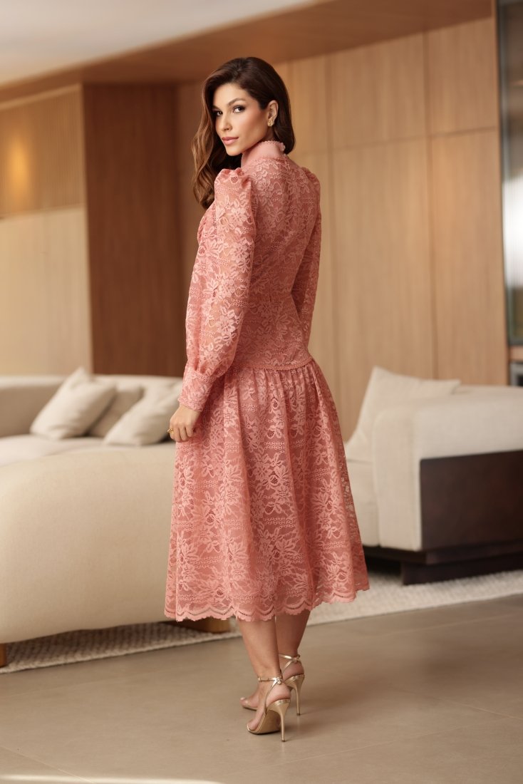 Vestido Midi Renda Viviane Rosê - Imagem 2