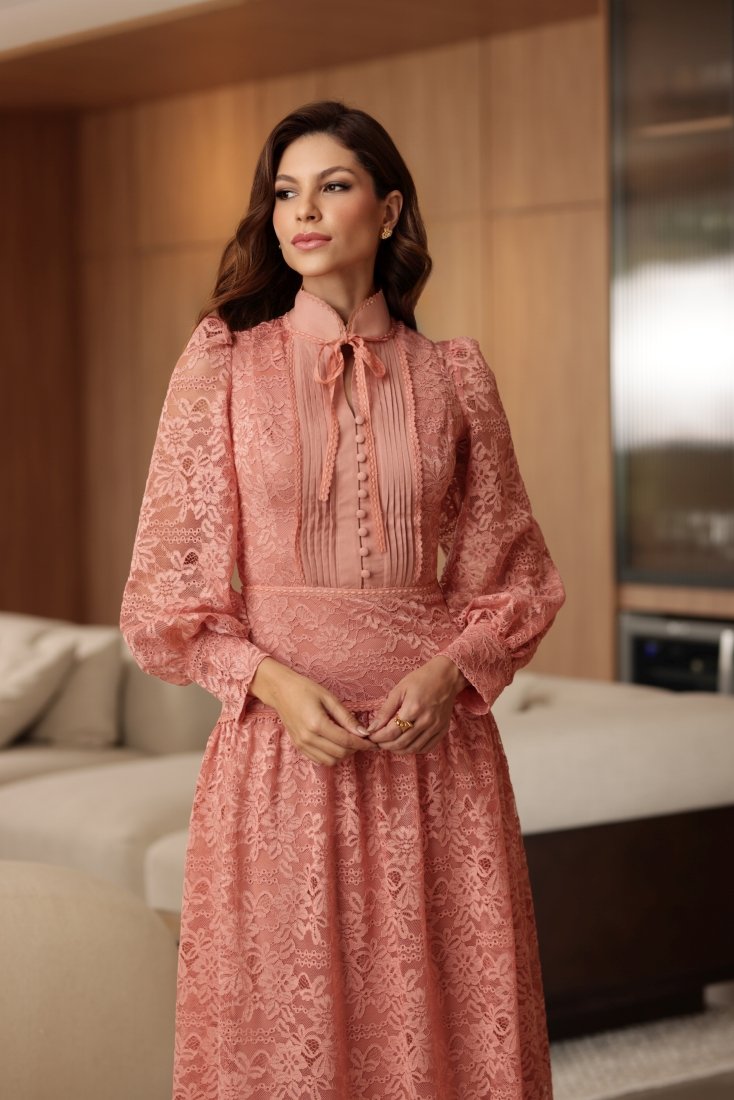 Vestido Midi Renda Viviane Rosê - Imagem 5