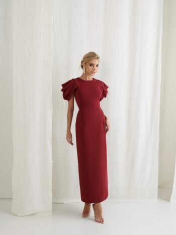 Vestido Maxi Midi Teodora Marsala