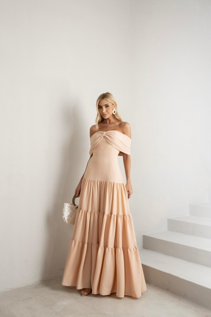 Vestido Longo Elegance Pêssego - Imagem 2
