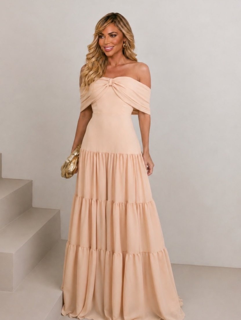 Vestido Longo Elegance Pêssego