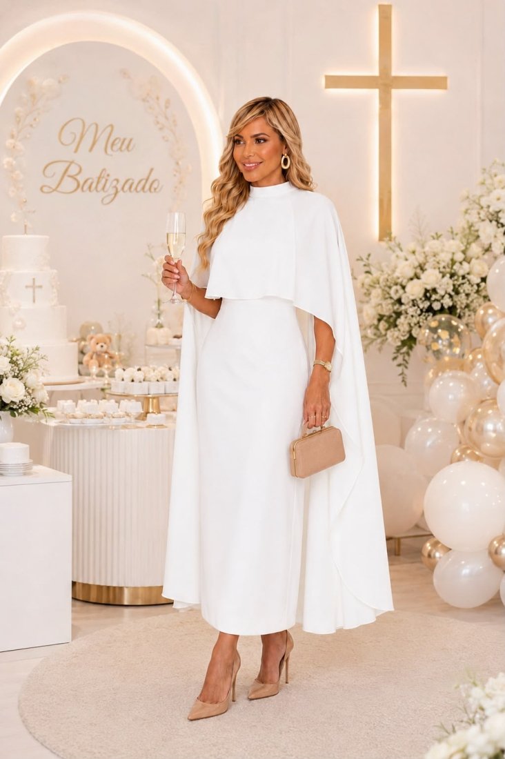 Vestido Maxi Midi Celine Off White - Imagem 5