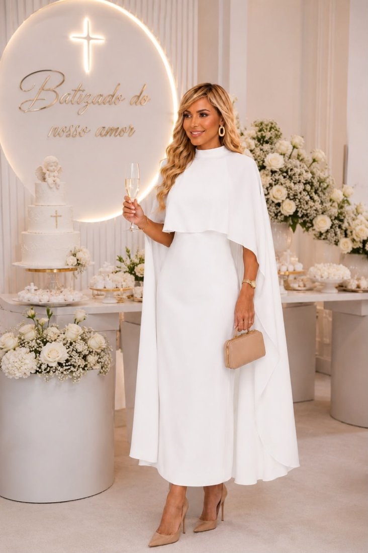 Vestido Maxi Midi Celine Off White