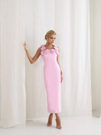 Vestido Midi Rosy Rosa