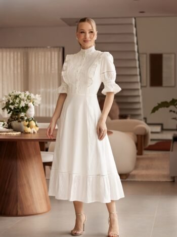 Vestido Midi Celine Off White