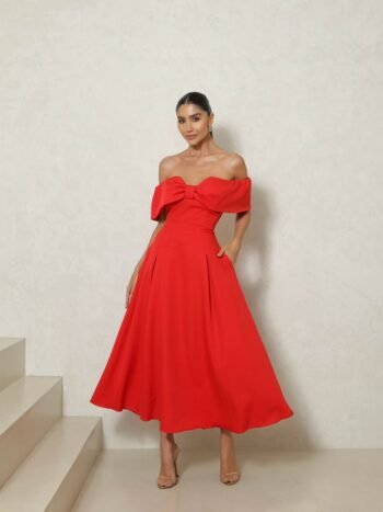 Vestido Midi Laura Vermelho