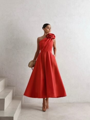 Vestido Midi Aurora Vermelho