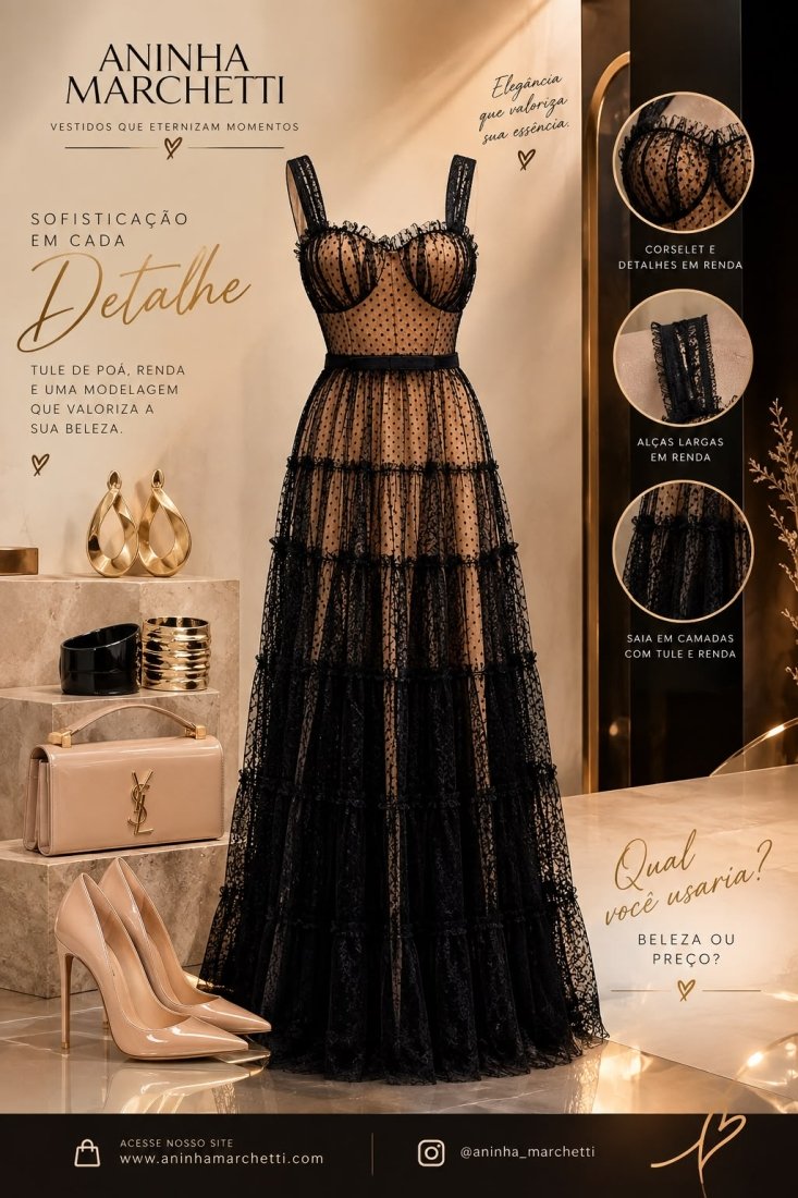 Vestido Midi Tule Poá Atena - Imagem 3
