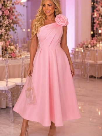Vestido Midi Aurora Rosa