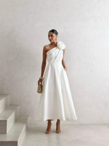 Vestido Midi Aurora Off White