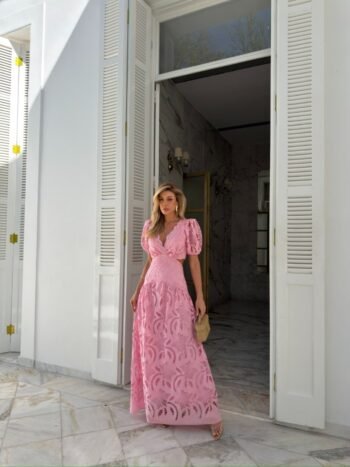 Vestido Longo Laise Rosa
