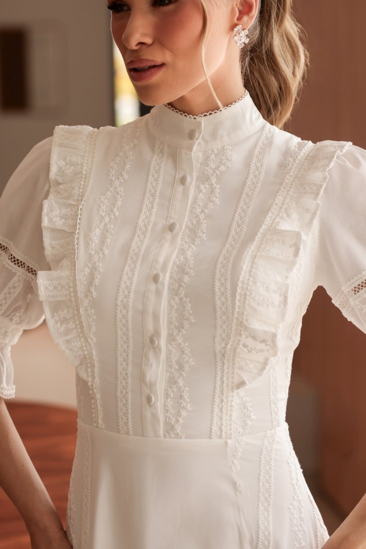 Vestido Midi Celine Off White - Imagem 4