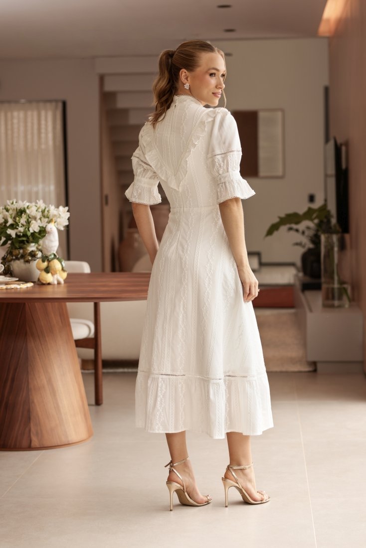Vestido Midi Celine Off White - Imagem 2