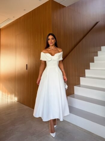 Vestido Midi Laura Off White