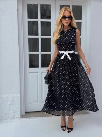 Vestido Midi Poá Adelaide