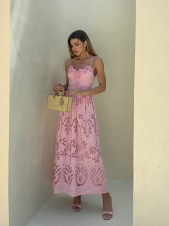 Vestido Midi Rosa Marina