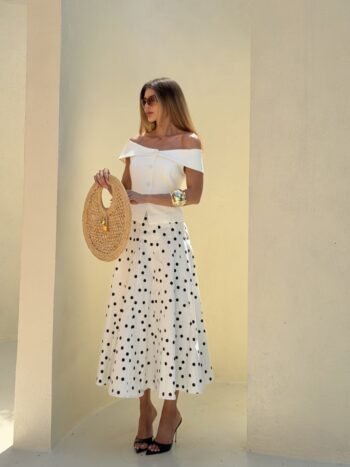 Conjunto Tiffany Off White Poá