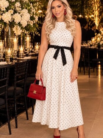 Vestido Midi Poá Adelaide