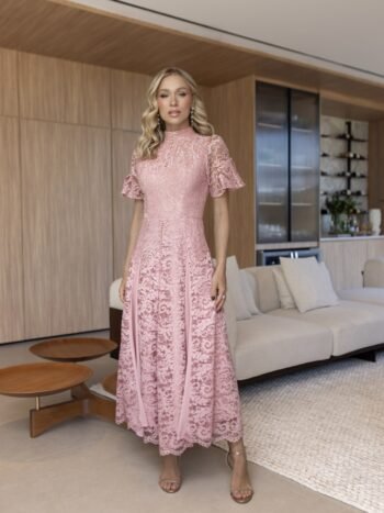 Vestido Midi Rosê Agnes