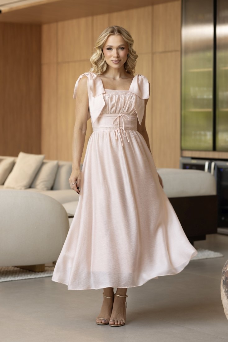 Vestido Midi Rosê Briana